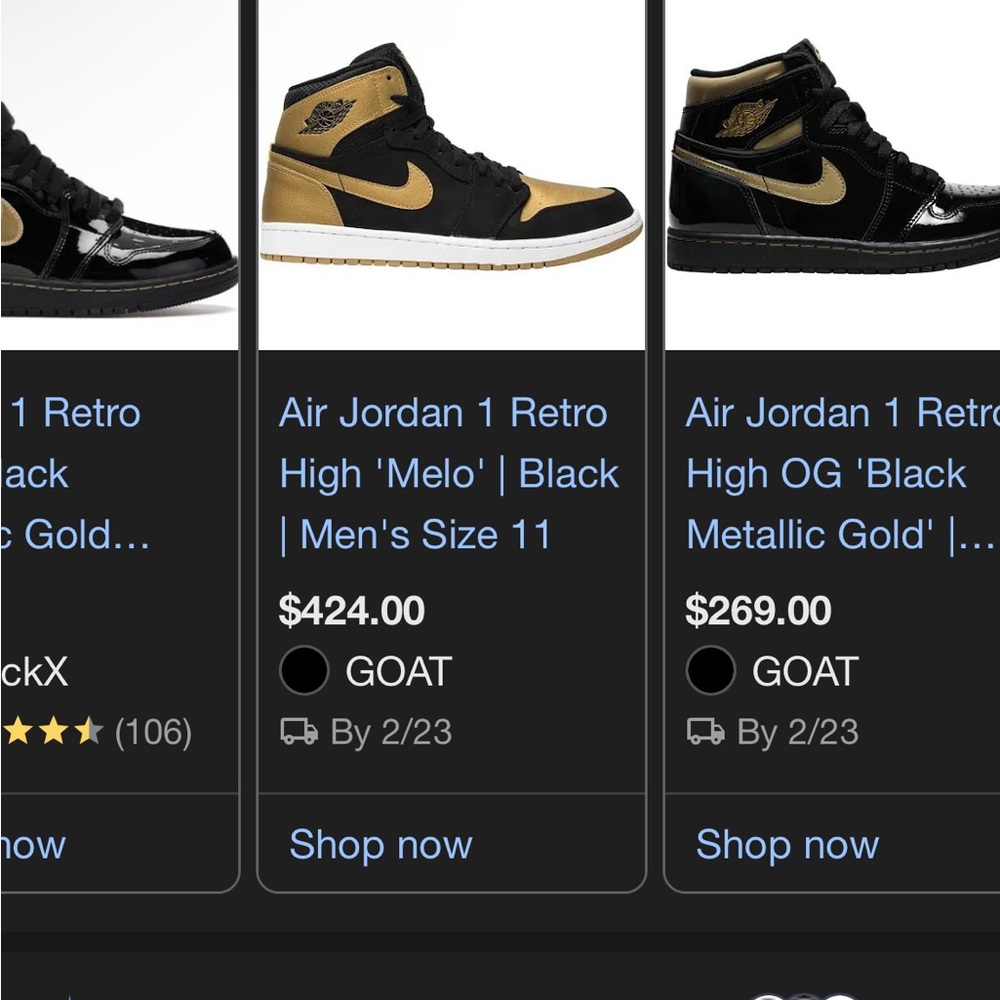 Jordan 1 Retro High OG - Size 9 - Rare Hitter Black & Gold 🔥🔥🔥 - Picture 3 of 5